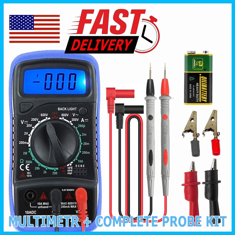 Digital Multimeter Voltmeter Ammeter AC DC Volt Ohmmeter Tester Meter