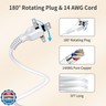 NTONPOWER 2 Prong Power Strip, 1875W/15A 2 Prong to 3 Prong Outlet Adapter, Surge Protector Power Strip with 4 USB Ports(2 USB C), 5 FT Rotating Flat Plug Extension Cord for Old House, Wall Mount