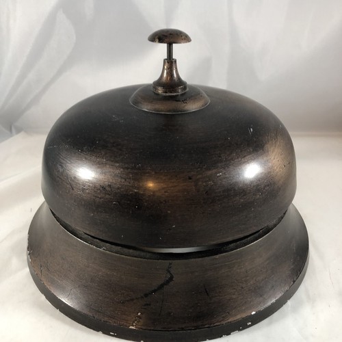Vtg Counter Hotel Store Call Desk Counter Bell 1 Hit Pull Type Large 9