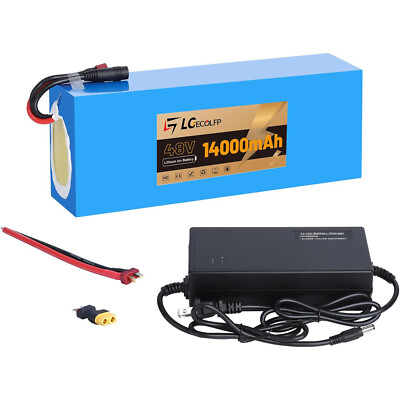48V Ebike Battery 14AH Lithium Battery Pack for Electric Scooter Motor 30A BMS
