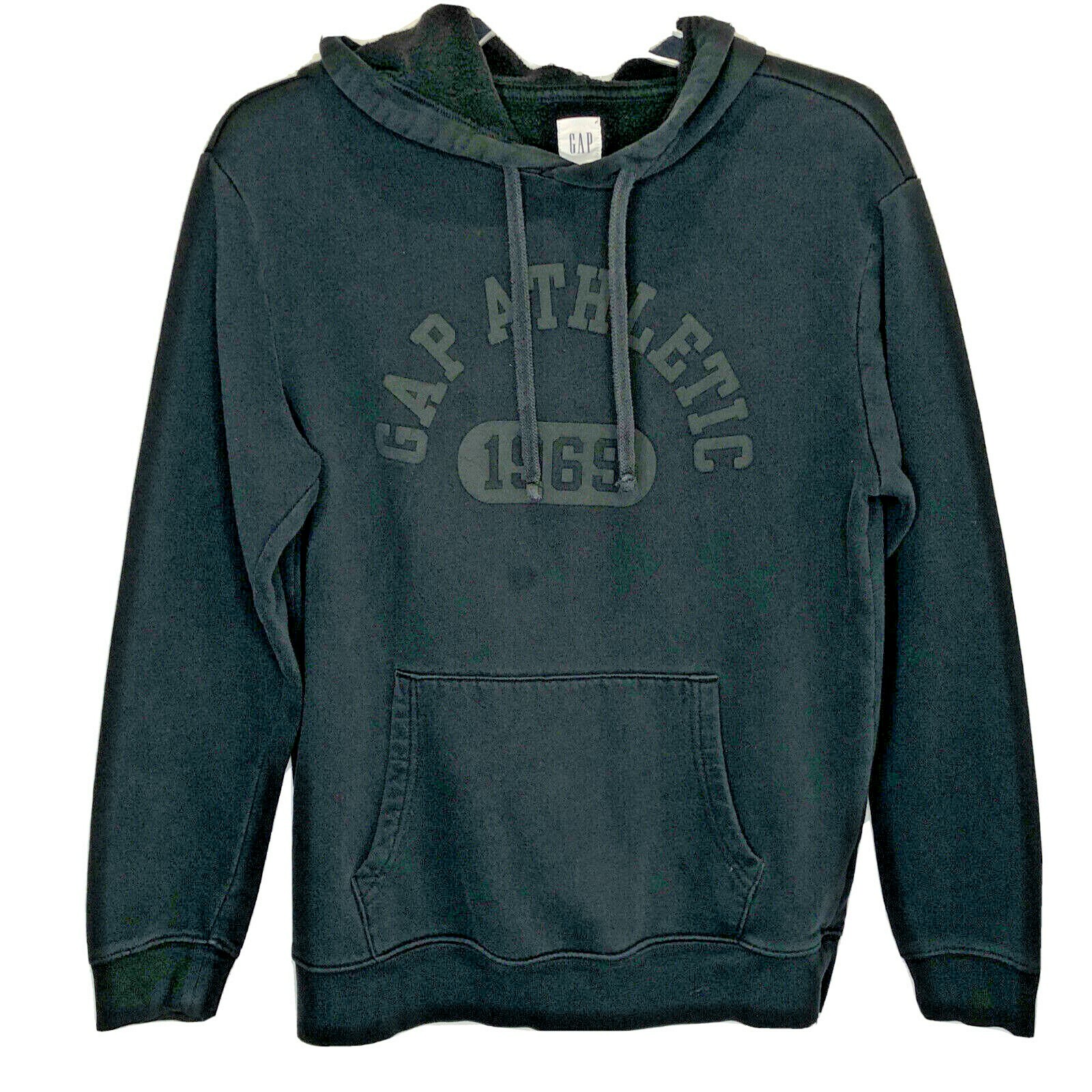 Gap Athletic Hoodie XS Black 1969 Logo Graphic Long Sleeve
