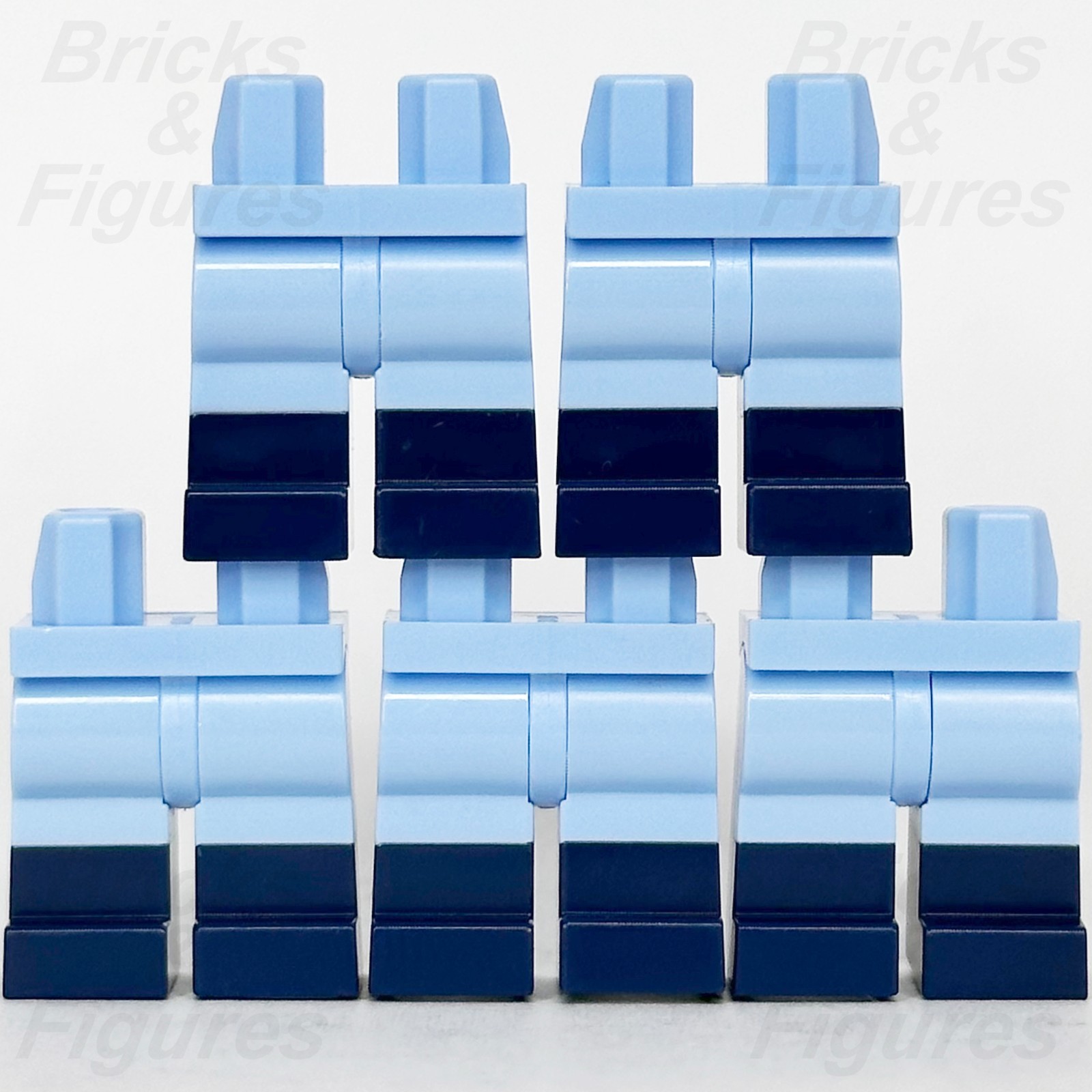LEGO Bright Light Blue Legs Minifigure Part w/ Dark Blue Boots 77601 6490995 x 5