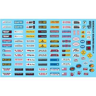 Gofer 11086 Current 2024 Bumper Stickers for Model Cars decal sheet 1/24, 1/25