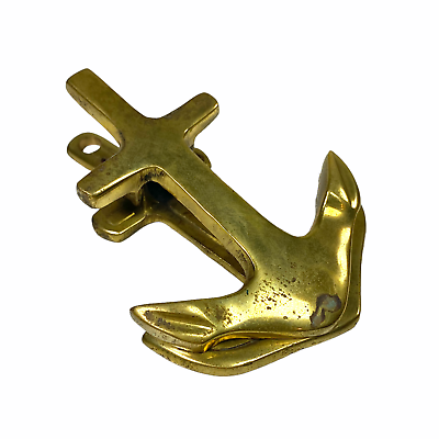 Vintage Brass Nautical Anchor Clip Paperweight Desk Accessories