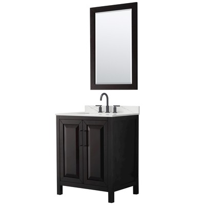 Wyndham Collection WCV252530S-QTZ-US3M24 Daria 30'' - Dark Espresso / Giotto