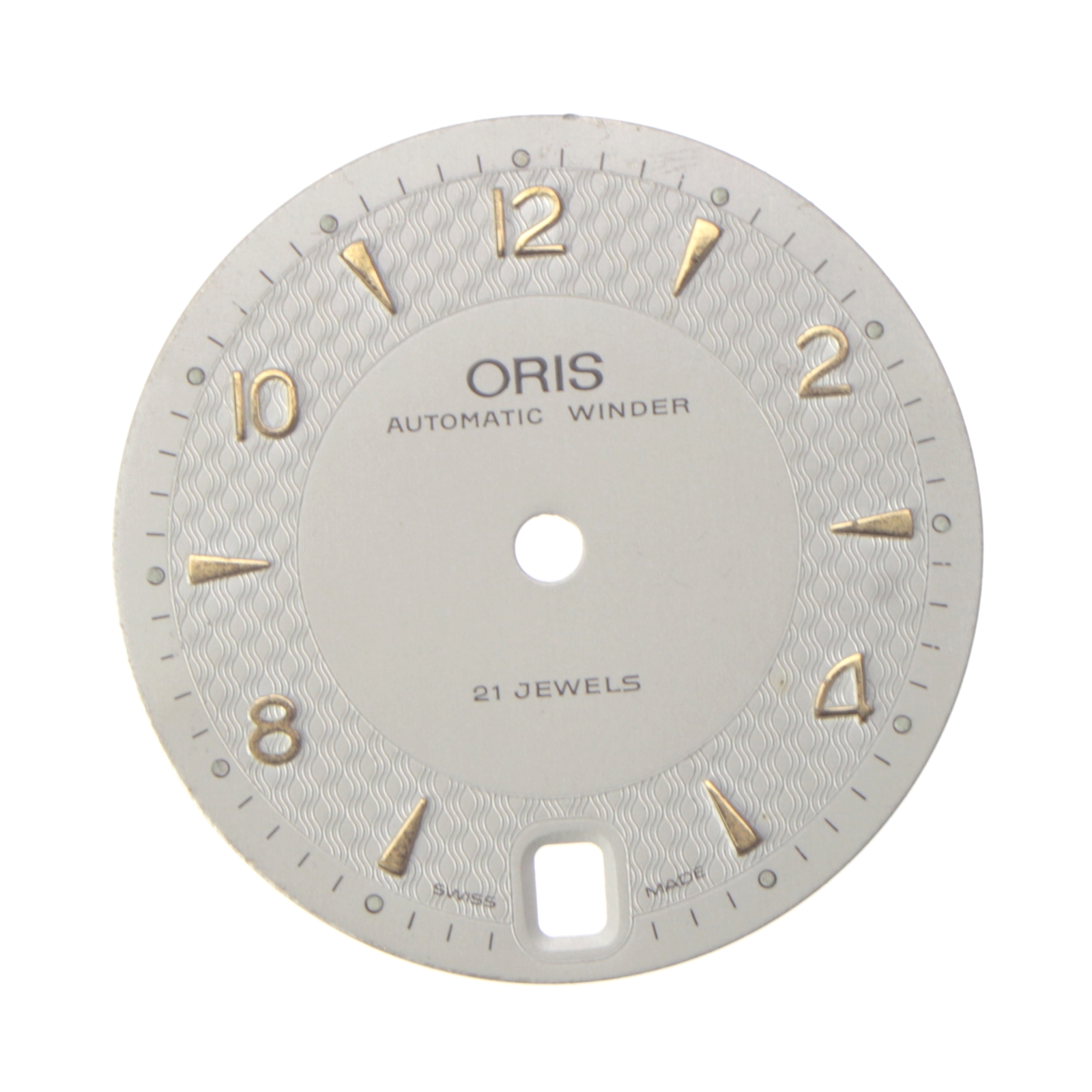 Cadran de montre ORIS authentique 27,1 mm, argent