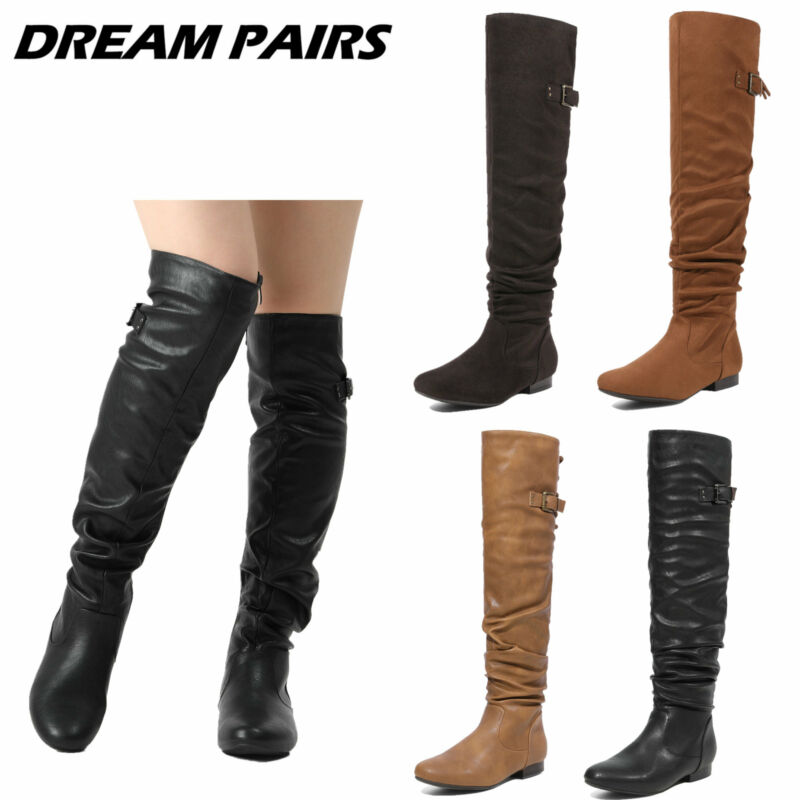Womens Ladie Over The Knee Thigh High Boots Classic Riding Boots