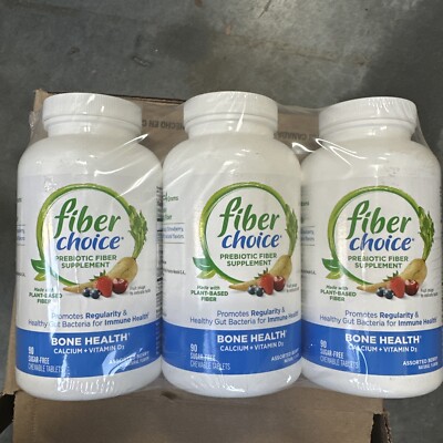 3 Bottles Fiber Choice Bone Daily Prebiotic Fiber Berry 270 Tablet Exp 02/2026