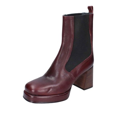 shoes women MOMA ankle boots burgundy leather 83302C EY534