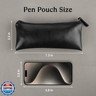 MROCO Pencil Case Black Pencil Bag PU Leather Pen Case Small Zipper Pouch for Pencils, Pens, Markers, Makeups, Change, Coins