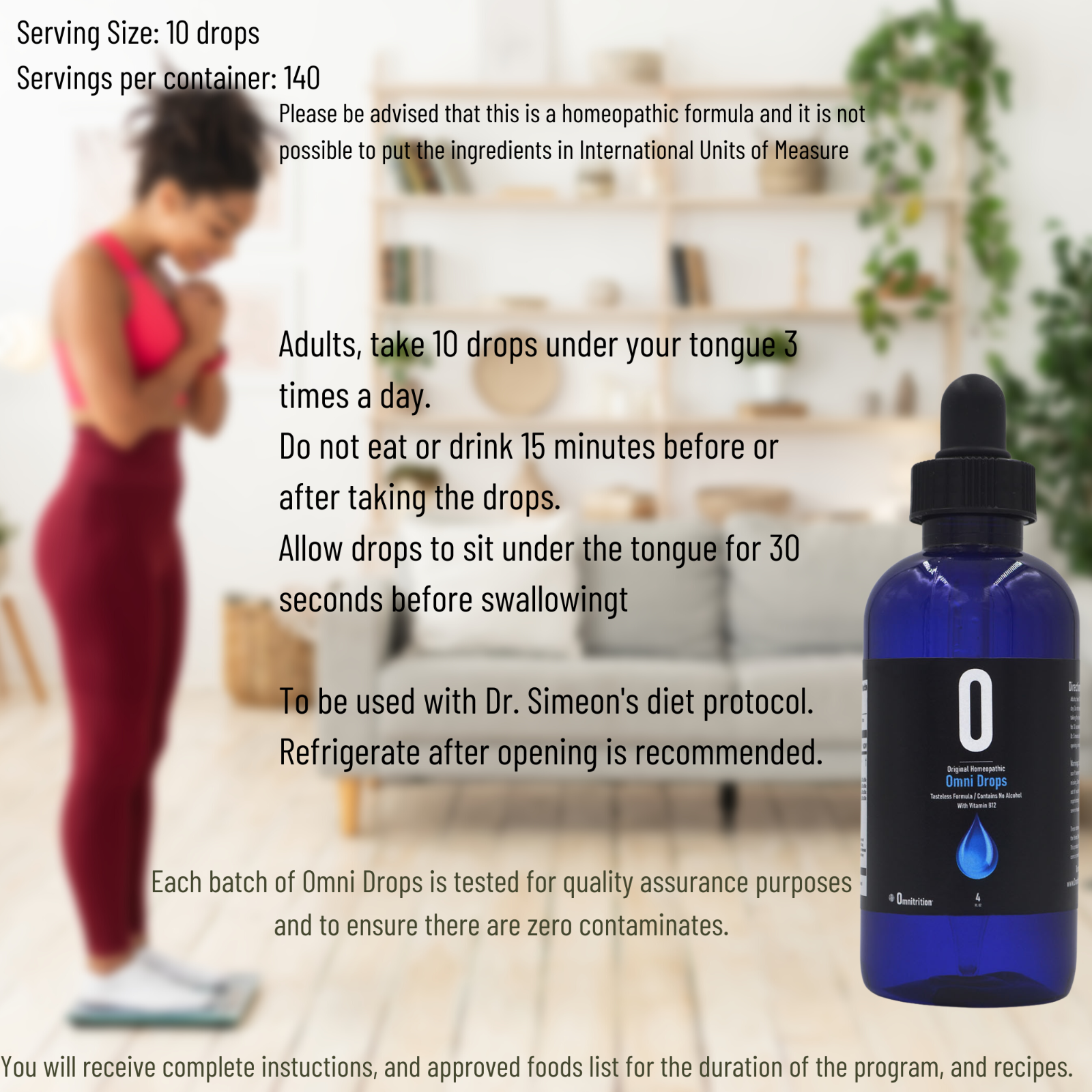 Omnitrition Omni Drop program w/ B12 & Program Guide, FRESH with free ship 