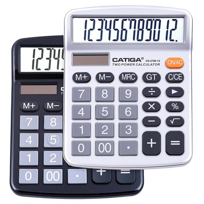 Desktop Calculator (2 Pack) 12 Digit with Large LCD Display and Sensitive But...