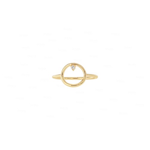 Pre-owned Irisha Designs Genuine Diamond Open Circle Engagement Ring 14k Gold Fine Jewelry In White
