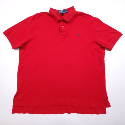Polo Ralph Lauren XL Bright Solid Red Polo Shirt | eBay