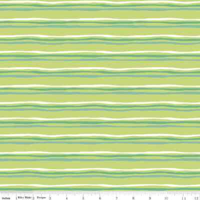 Riptide Lime Stripes Green Blue Cotton Fabric by Riley Blake Designs