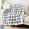 PAVILIA Light Grey Buffalo Plaid Sherpa Throw Blanket for Couch Twin, Soft Fuzzy Flannel Blanket for Bed, Plush Checkered Fleece Blanket and Throws, Warm Thick Winter Blanket Gift, 60x80