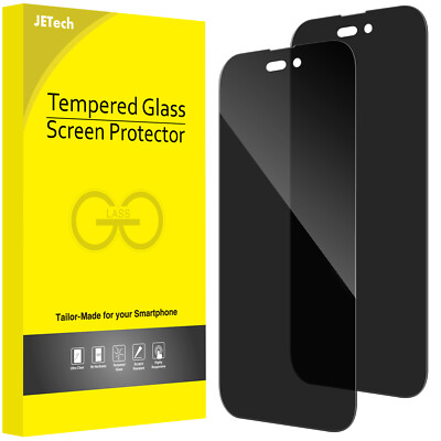 JETech Privacy Full Coverage Screen Protector for iPhone 14 Pro Max, 2-Pack