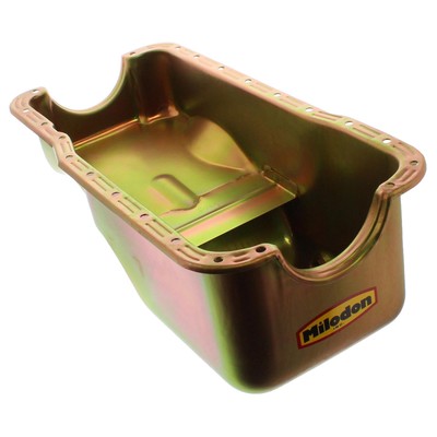 Milodon 30720 Oil Pan Steel Gold Iridited 5 qt. Ford