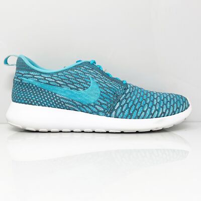 Nike Womens Roshe Run Flyknit 704927-003 Синие кроссовки для бега, размер 9