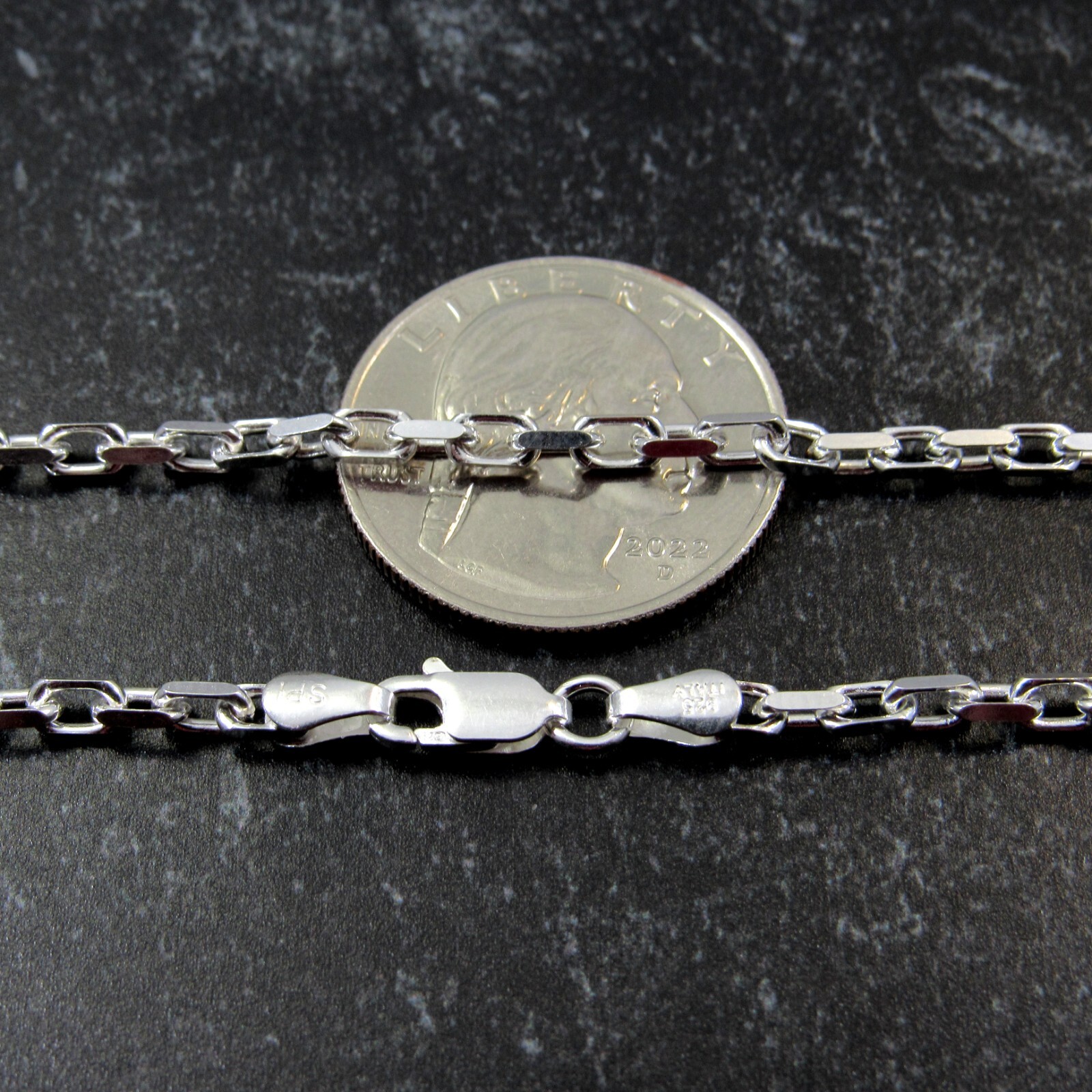 Solid 925 Sterling Silver Men's Italian Forzatina / Anchor / Cable Link Chain