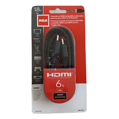 RCA HDMI Standard Cable 6' High-Definition Multimedia Interface 6 ft/1.8 meter