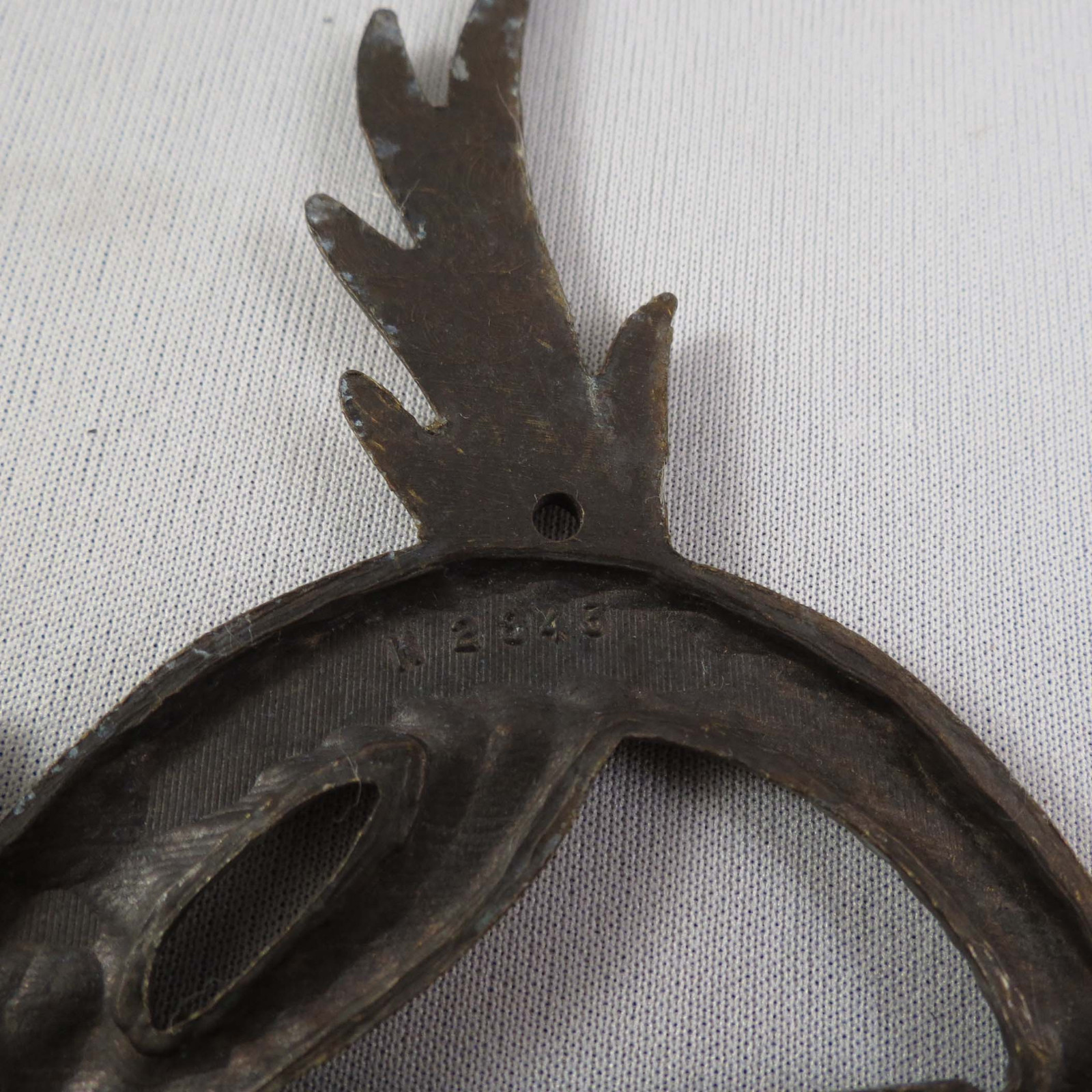 Vintage Brass Decorative Hardware Furniture Mounts Design Element Wreath Torch