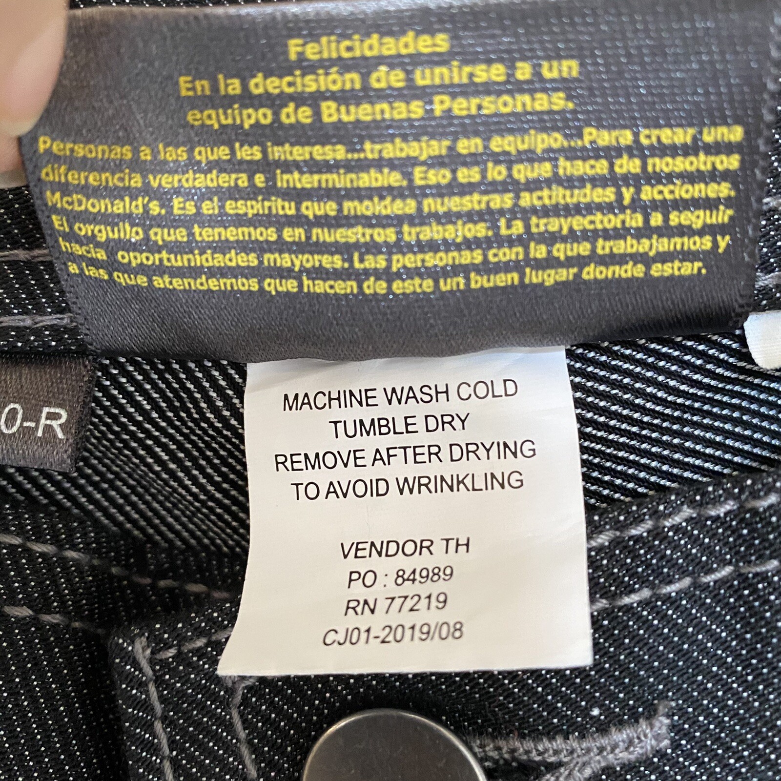 McDonald's Restaurant Uniform Work 