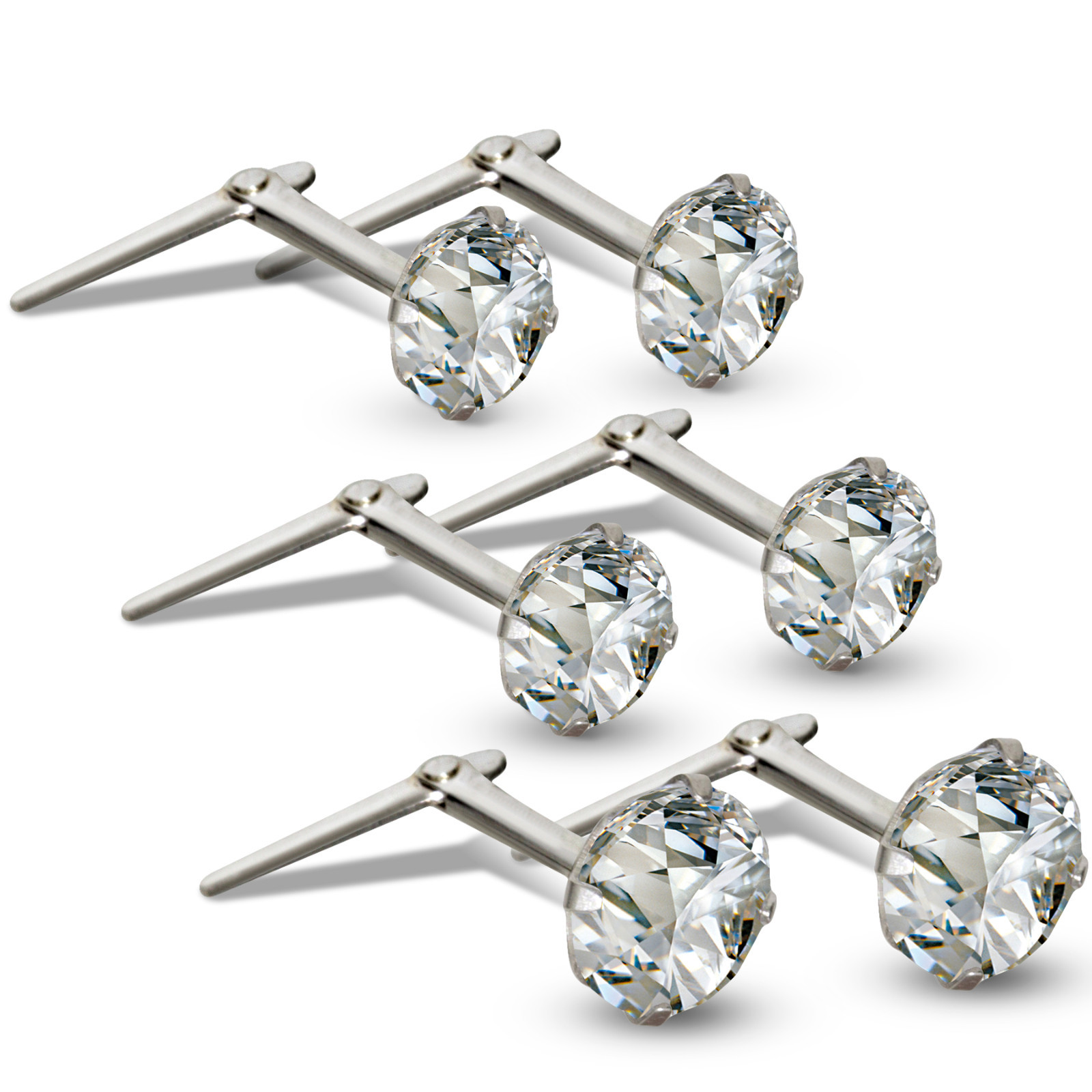 STERLING SILVER ANDRALOK STUDS WHITE 