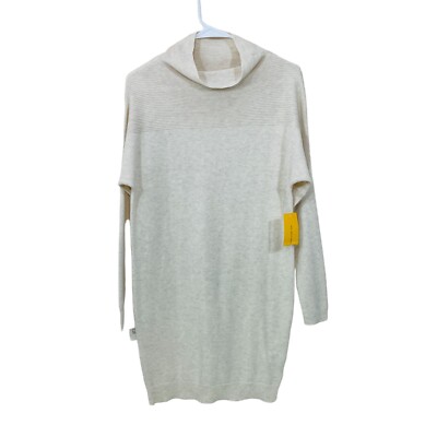 NWT Lole Size XS Oversized Cowl Neck Ivory Sweater Tunic Dress Recycled Fibers
