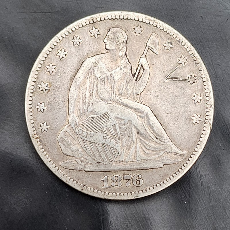 1876-CC Seated Liberty Half Dollar Rare Carson City Mint VF