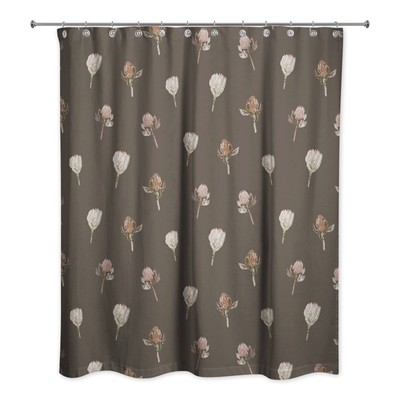 Creative Products Cottage Florals Charcoal 71x74 Shower Curtain
