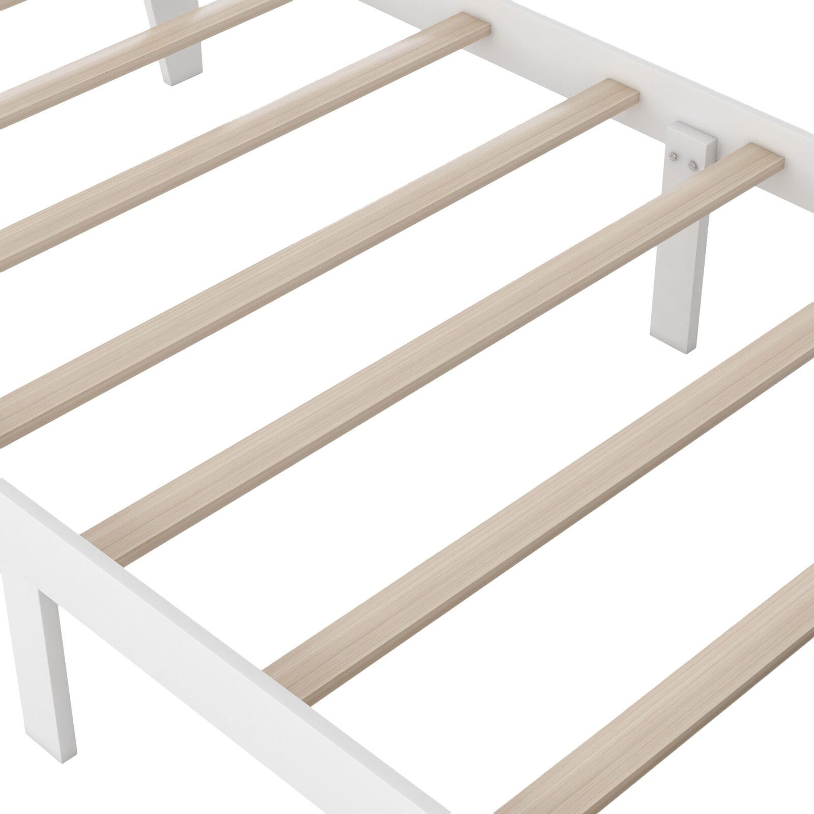 Twin Size Platform Bed with Drawer Constructed of Solid Pine Wood and MDF