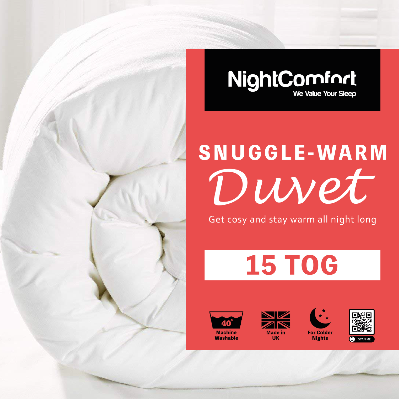 15 Tog Duvet Snuggle Ultra Warm Winter Duvet Luxury Single Double