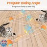 PLITTPETTS Interactive Cat Toys Ball for Indoor Cats, Automatic Moving Ball Toy with Elastic Mesh Tail, Chirping and Obstacle Avoidance and Motion Activated, Orange【Rechargeable】
