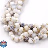 Malahill Wholesale Natural Faceted Stone Beads for Jewelry Making Sold per Bag 5 Strands Inside Cube White Jasper 8mm