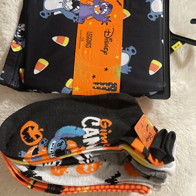 DISNEY LILO AND STITCH CANDY CORN HALLOWEEN LEGGINGS LOT SIZE S/M NWT