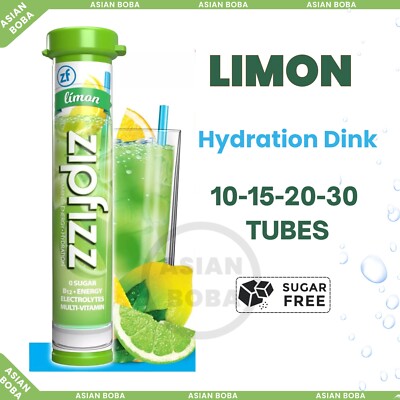 Limon  Flavor - Zipfizz Vitamin Energy Hydration Drink -  10/15/20/30 Tubes