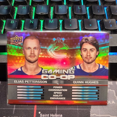 2024-25 Upper Deck - Gaming Co-Op Blue #CGO-3 Elias Pettersson, Quinn Hughes