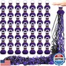 WinnerWhy 50 Pcs Graduation No Mess Confetti Popper Hand Throw Streamer Popper Bulk Colorful Party Confetti for 2025 Congrats Grad Birthday Wedding Party Celebration Supplies(Black, Purple)