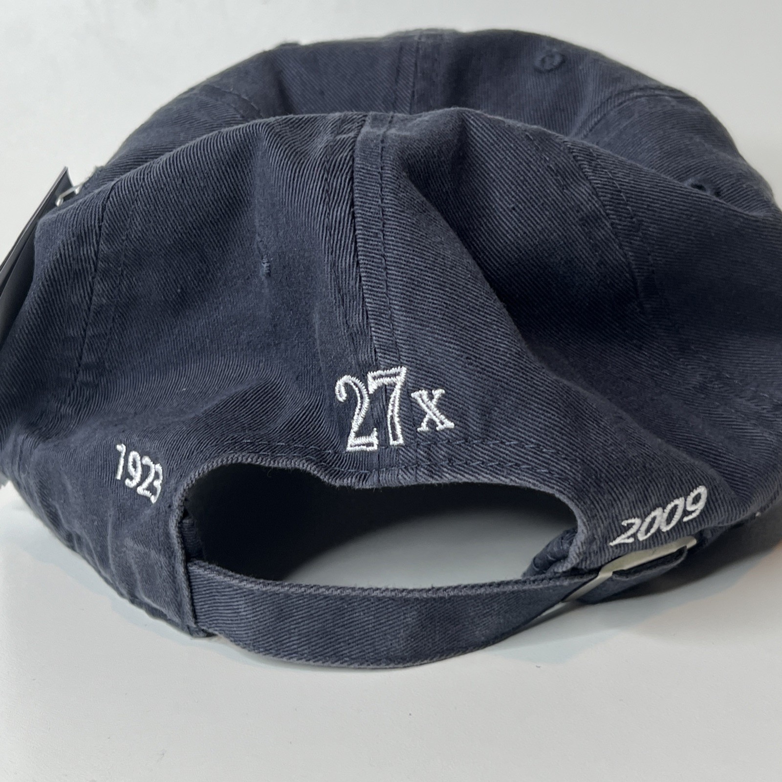 New York Yankees Dunkin Donuts Hat 09 World Series Champ Distressed Blueish Gray
