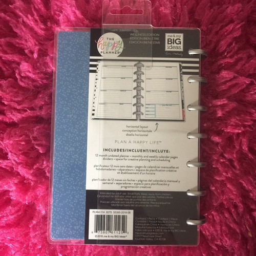 * Limited Edition The Happy Planner Mini Undated Wellness 12 month