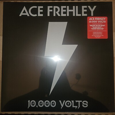 New! Ace Frehley 10,000 Volts Alternate Cover #1 on Metallic Silver Vinyl Record
