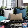 Artscope Outdoor Waterproof Throw Pillow Covers 12x20 Inch Decorative Linen Outdoor Pillows Cushion Case for Patio Couch Sofa - Light Grey