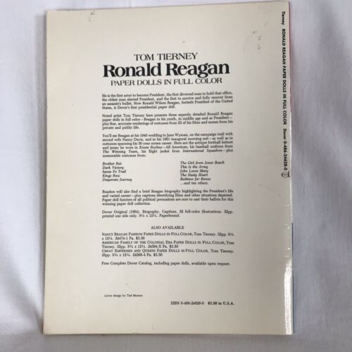 VINTAGE  1984 Nancy and Ronald Reagan Cut-Out Paper Doll Book