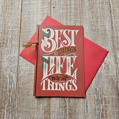 Hallmark Christmas Greeting Card 5x7 Red Gold Ribbon Tassel The Best Things