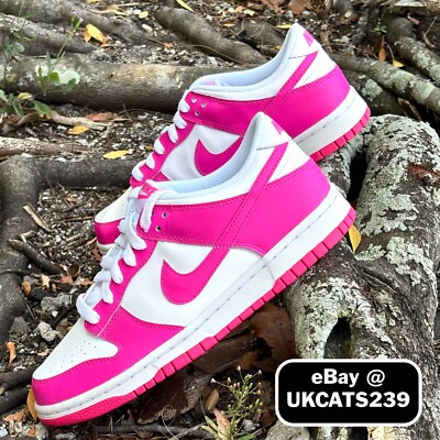 Nike Dunk Low (GS) Shoes White Pink Laser Fuchsia FB9109-102 Multi Sizes NEW