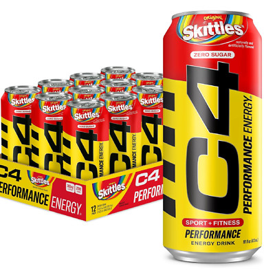 Cellucor C4 Energy Drink Skittles, Carbonated Sugar Free Pre Workout Performance