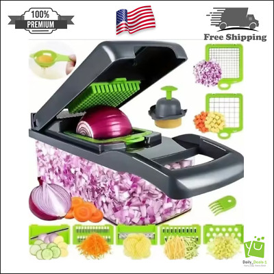 14-In-1 Fruit Vegetable Slicer Cutter Food Onion Veggie Dicer Chopper Kitchen