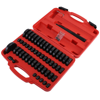 52PCS 18-65MM 74MM BUSHING BEARING SEAL DRIVER PUSH PRESS DISC TOOL SET