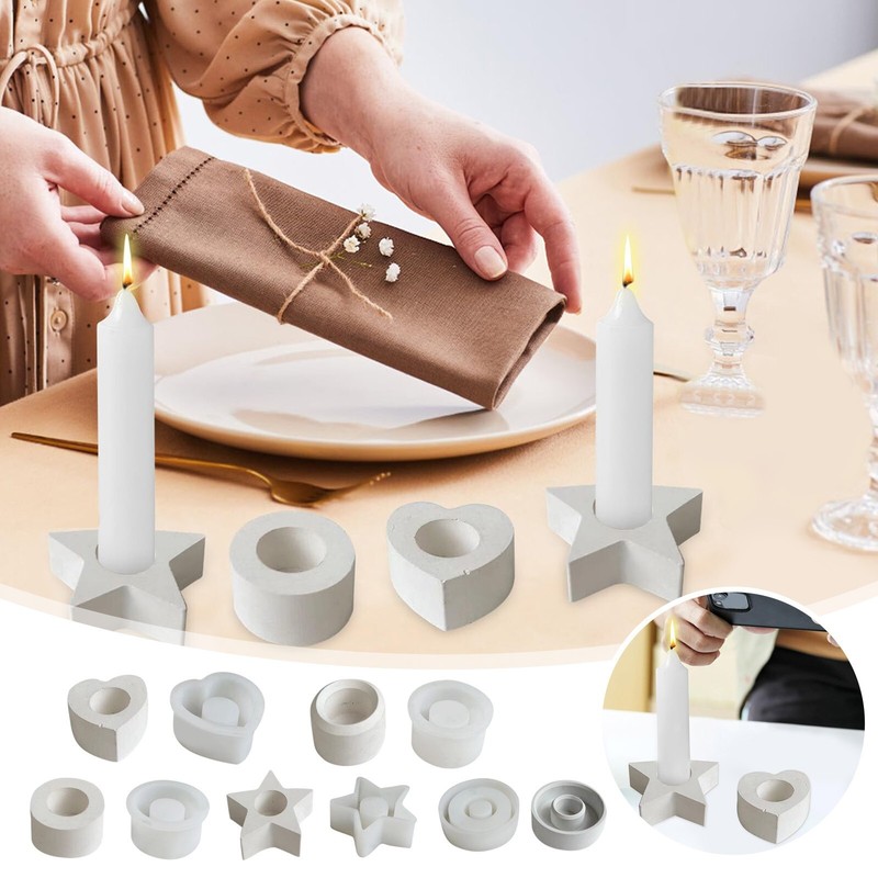 Mould Mold Candle Holder Diy Star Round For Candle: